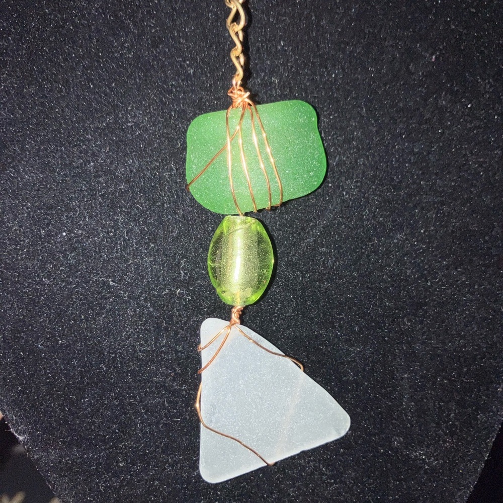 # 92 handmade seaglass hanging necklace